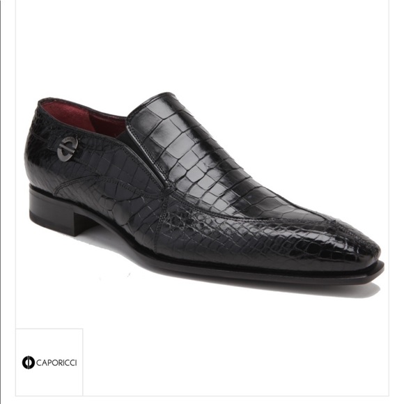Caporicci 203 Alligator Split Toe Loafers Black - Picture 2 of 3